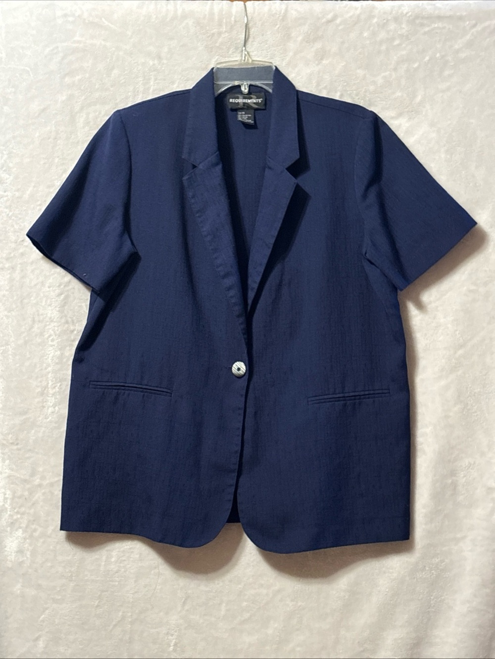 Requirements Navy Short Sleeve Single-Button Blazer